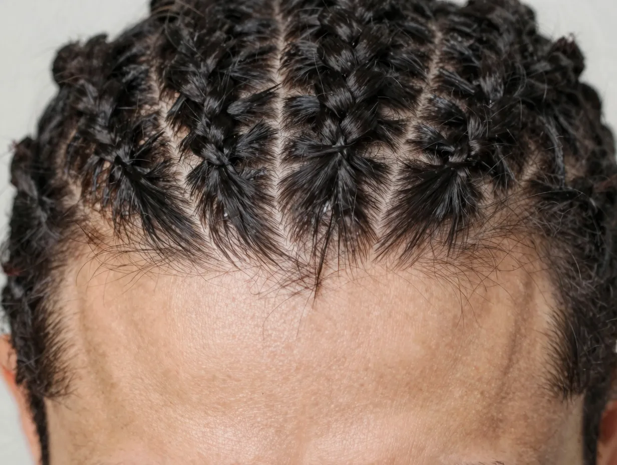 Feed in knotless cornrows seamless natural root fine hair