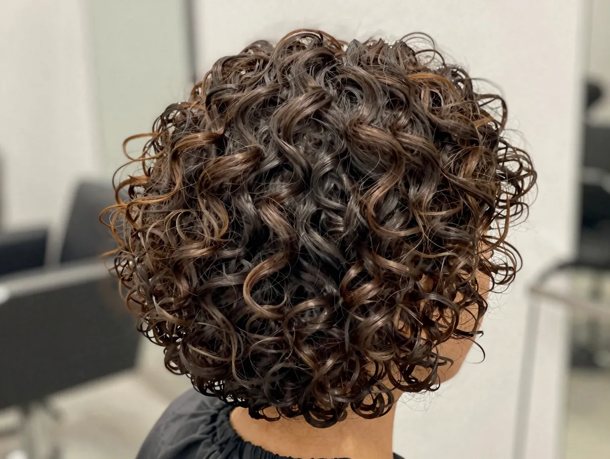 Rounded curly bob dry cut for defined springy 3a 3c curls