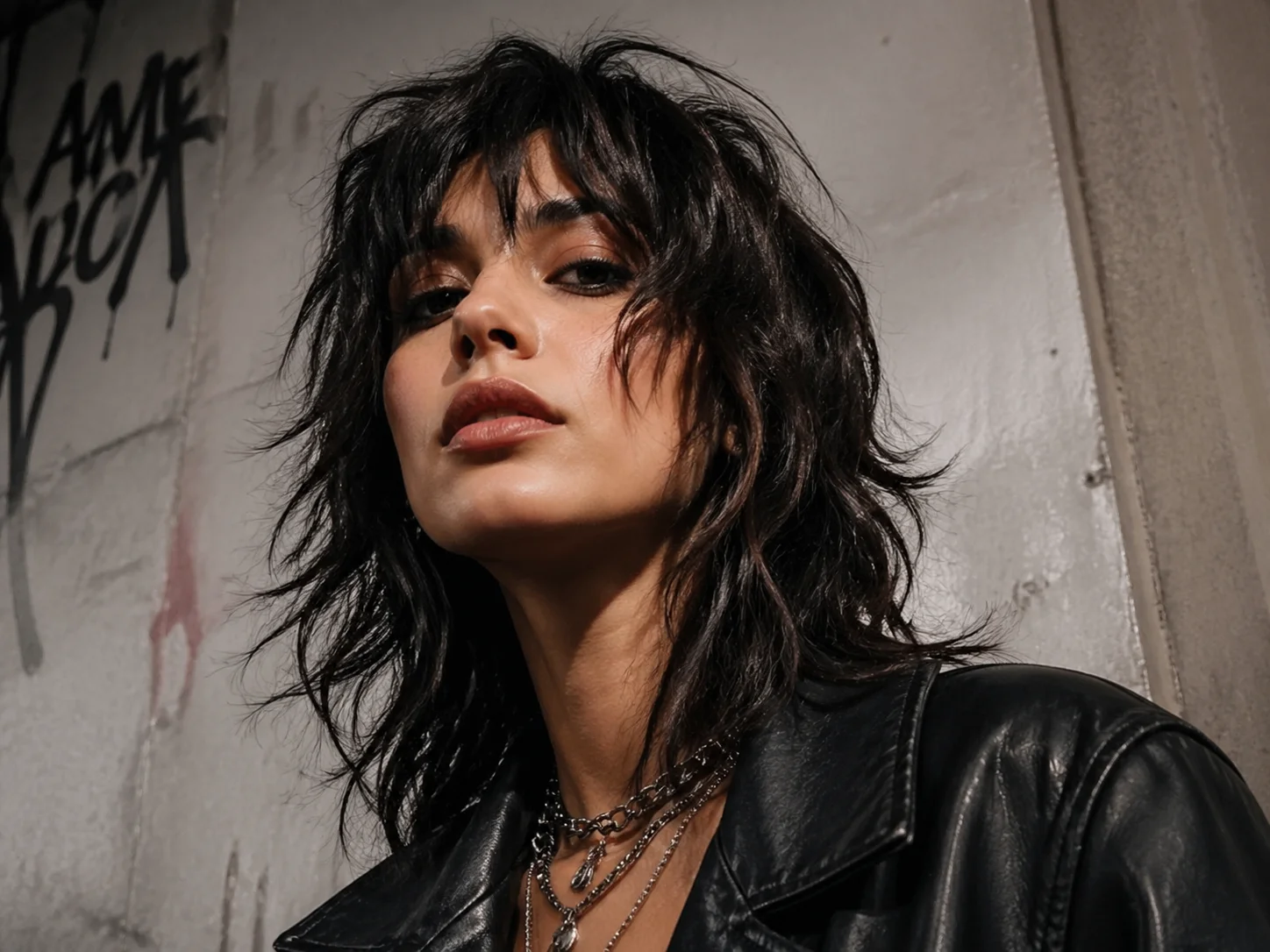 Edgy rebel layers disconnected piecy texture thick hair