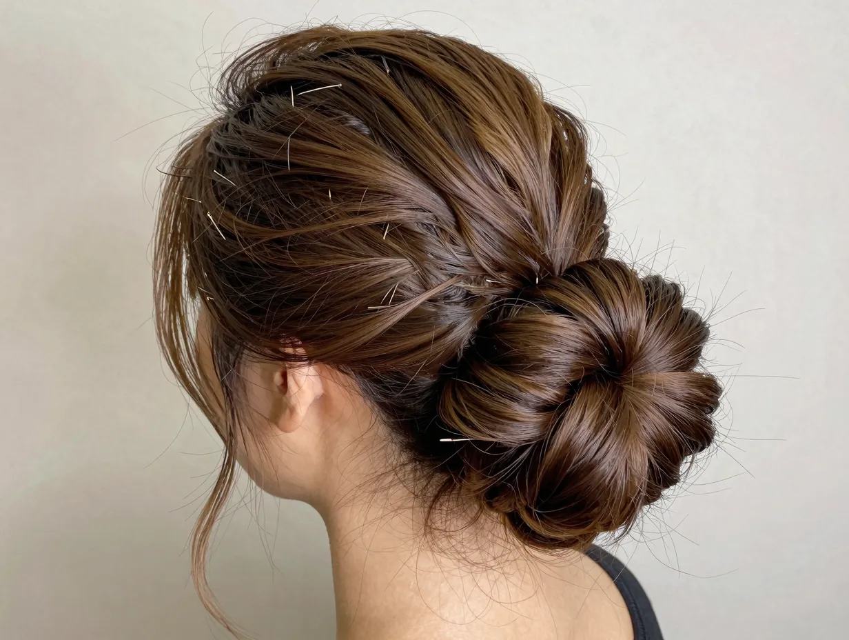 Undone bun ponytail hybrid for fine hair illusion volume