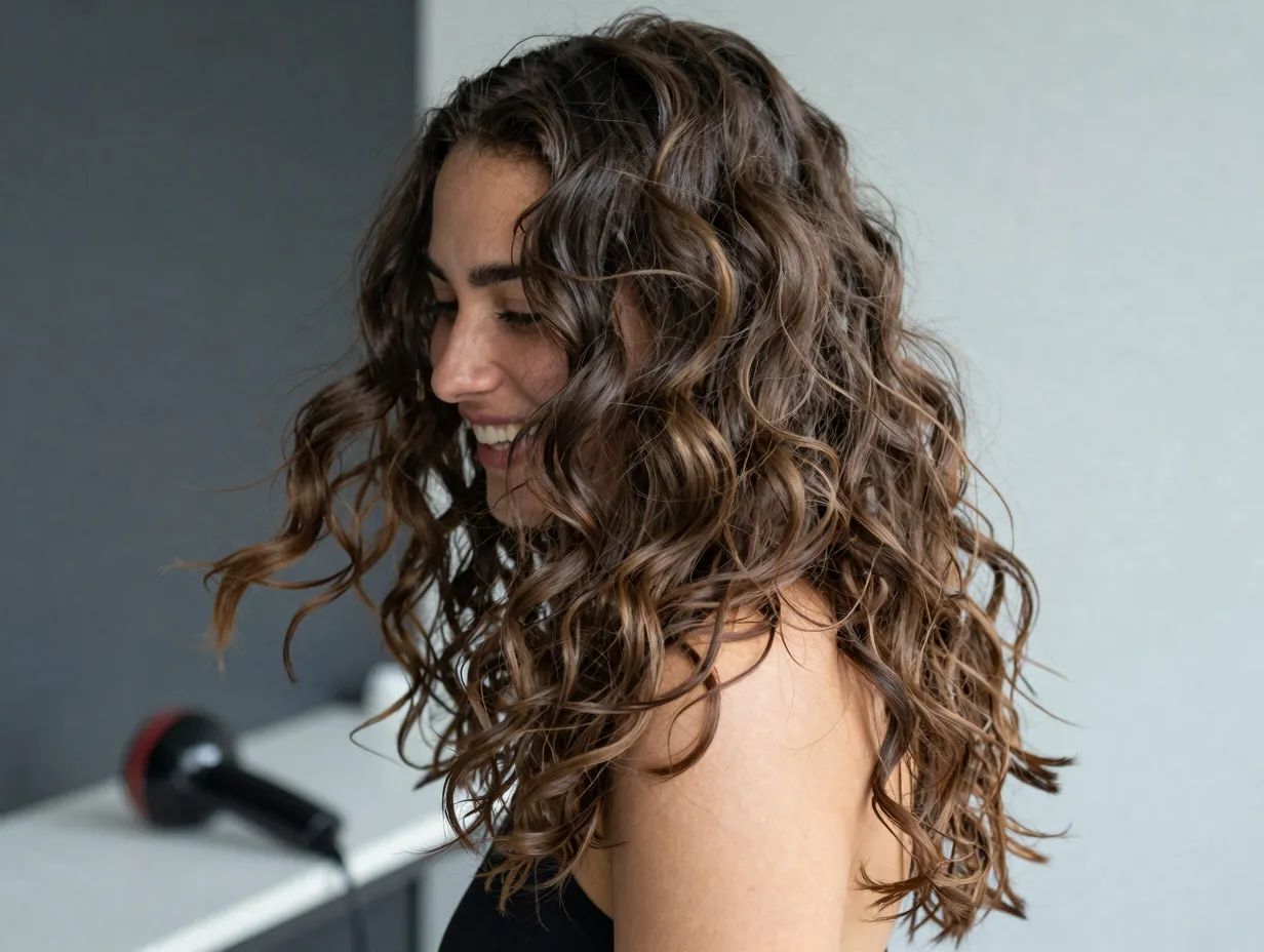 Beachy texture waves with undone lived in quality for prom