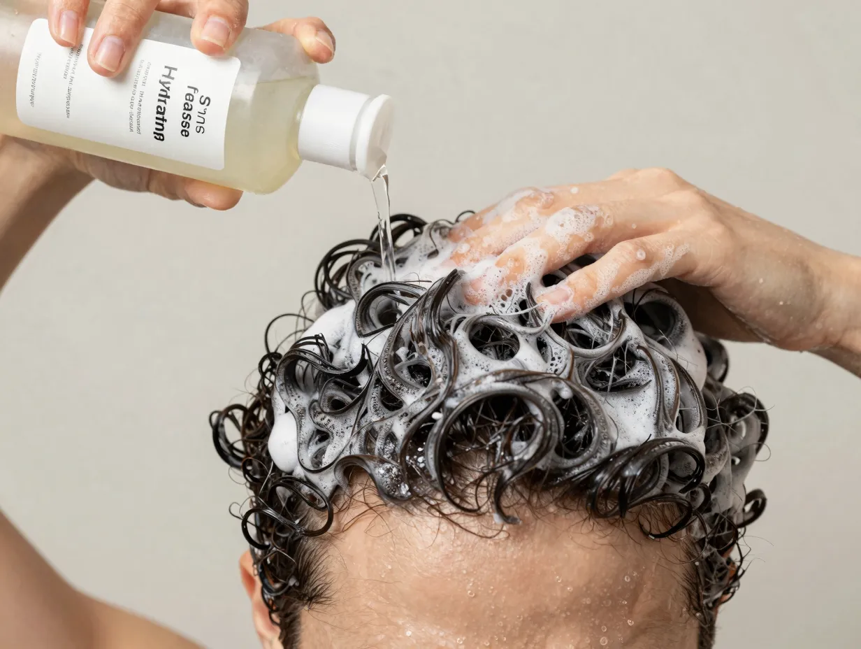 Sulfate free shampoo focus cleansing scalp for short curly hair