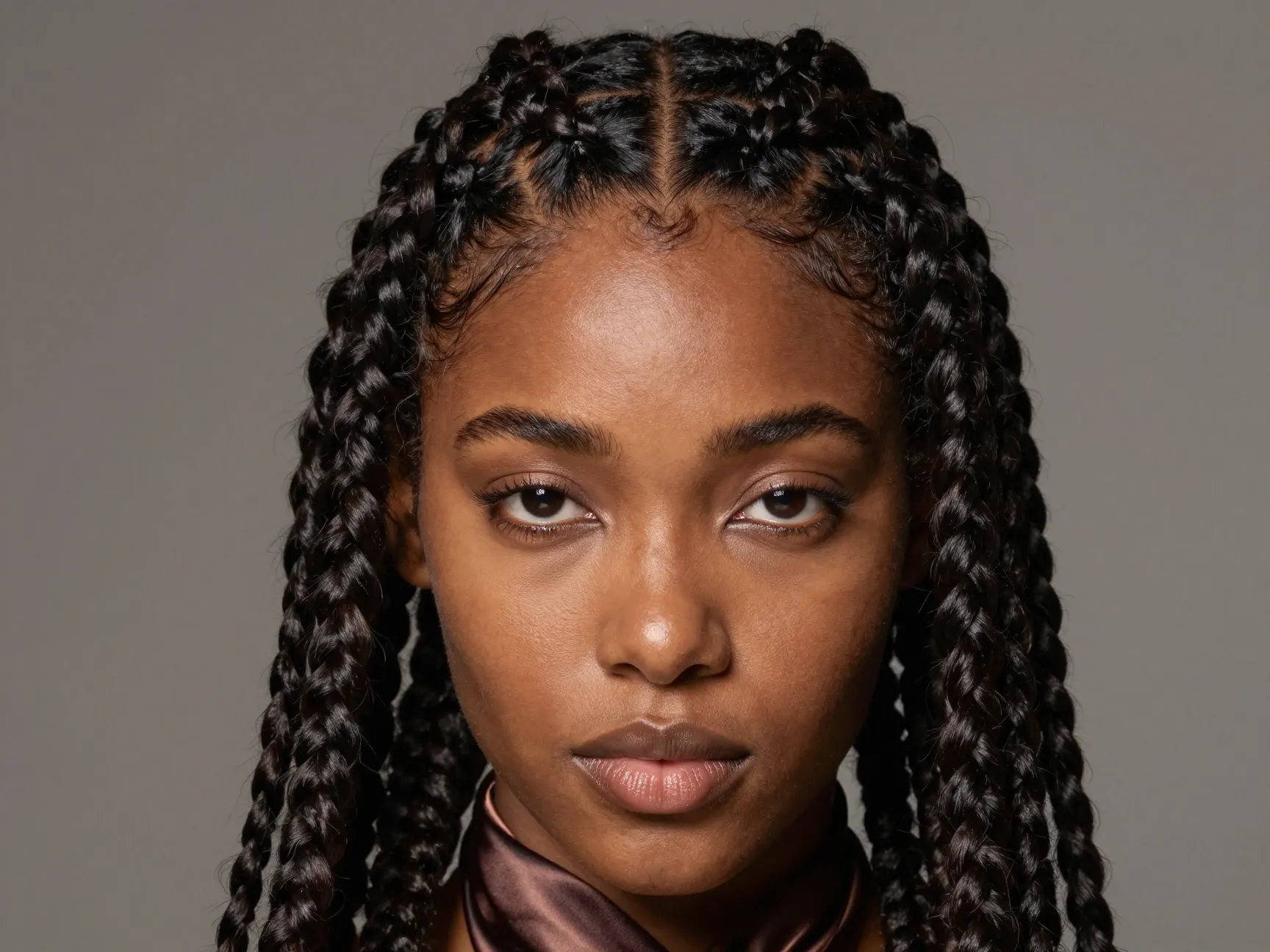 Timeless classic jumbo cornrows sleek uniform straight back style