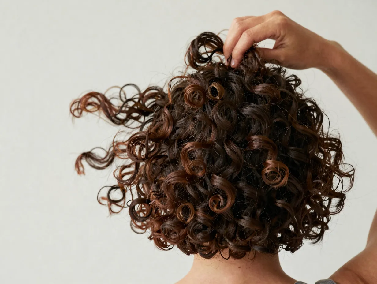 Flip and shake volume separation fully dry short curly hair