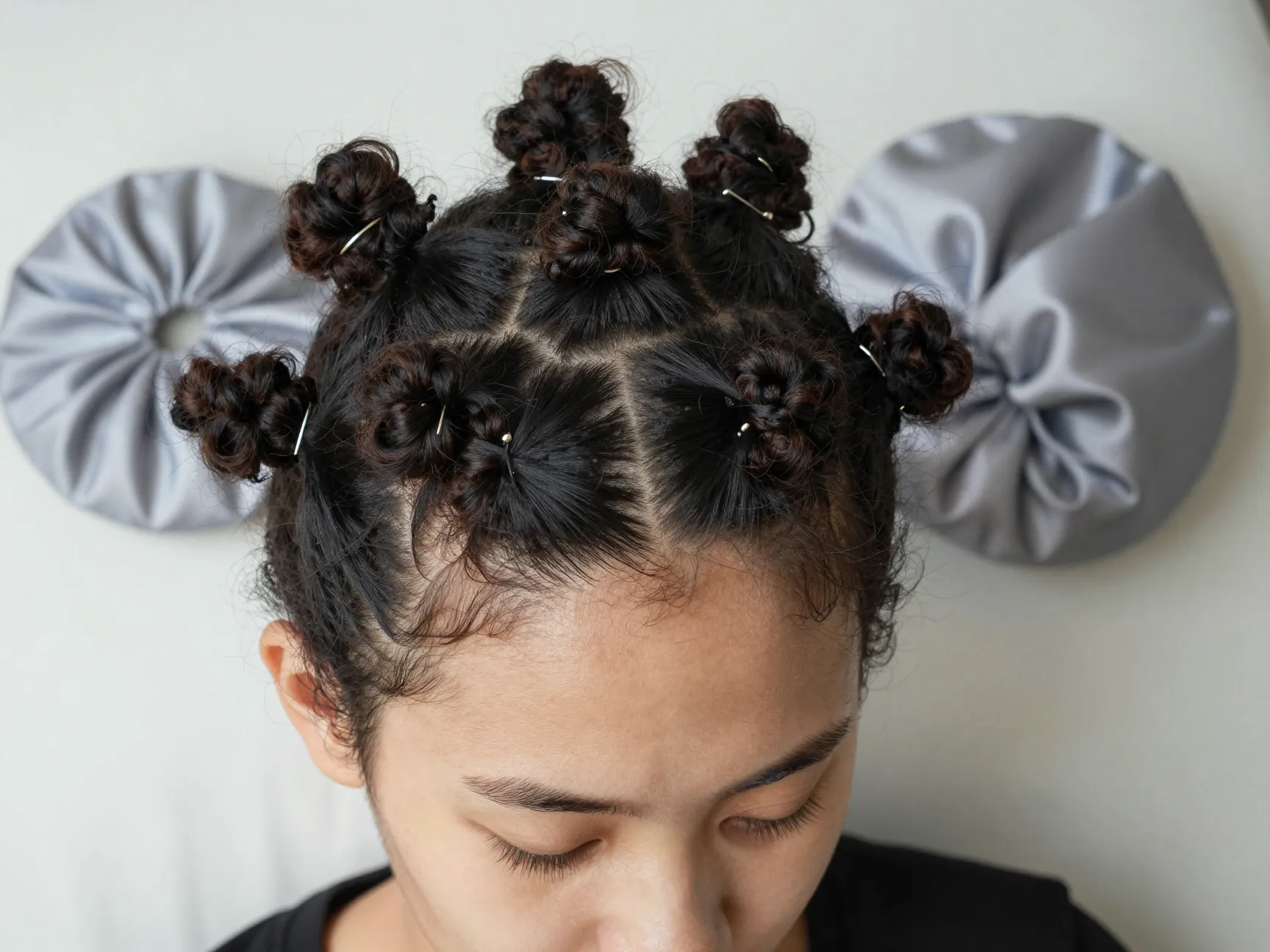 Bantu knots protective styling short curly hair overnight