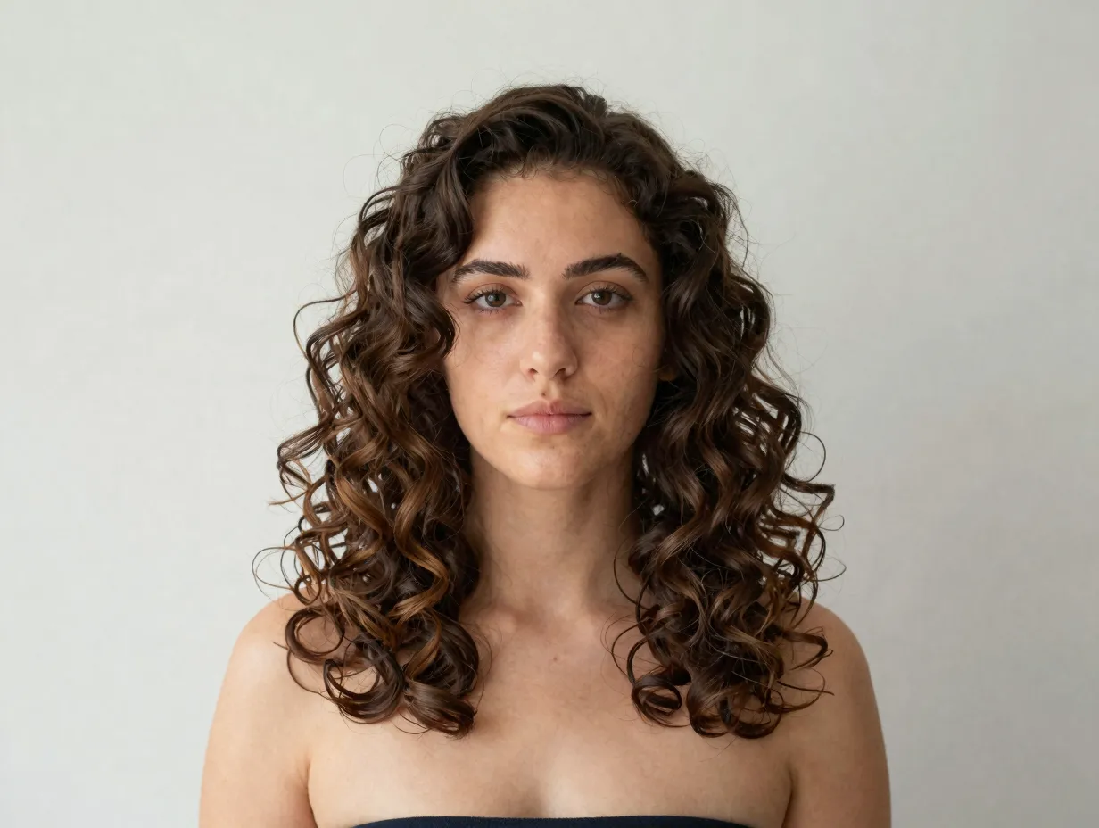 Classic loose curls on medium hair with curling wand