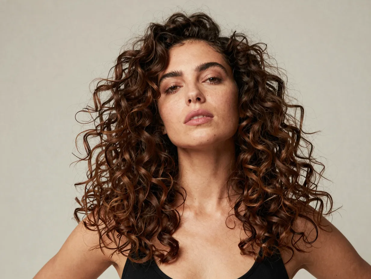 Tousled voluminous soft curls with texturizing spray