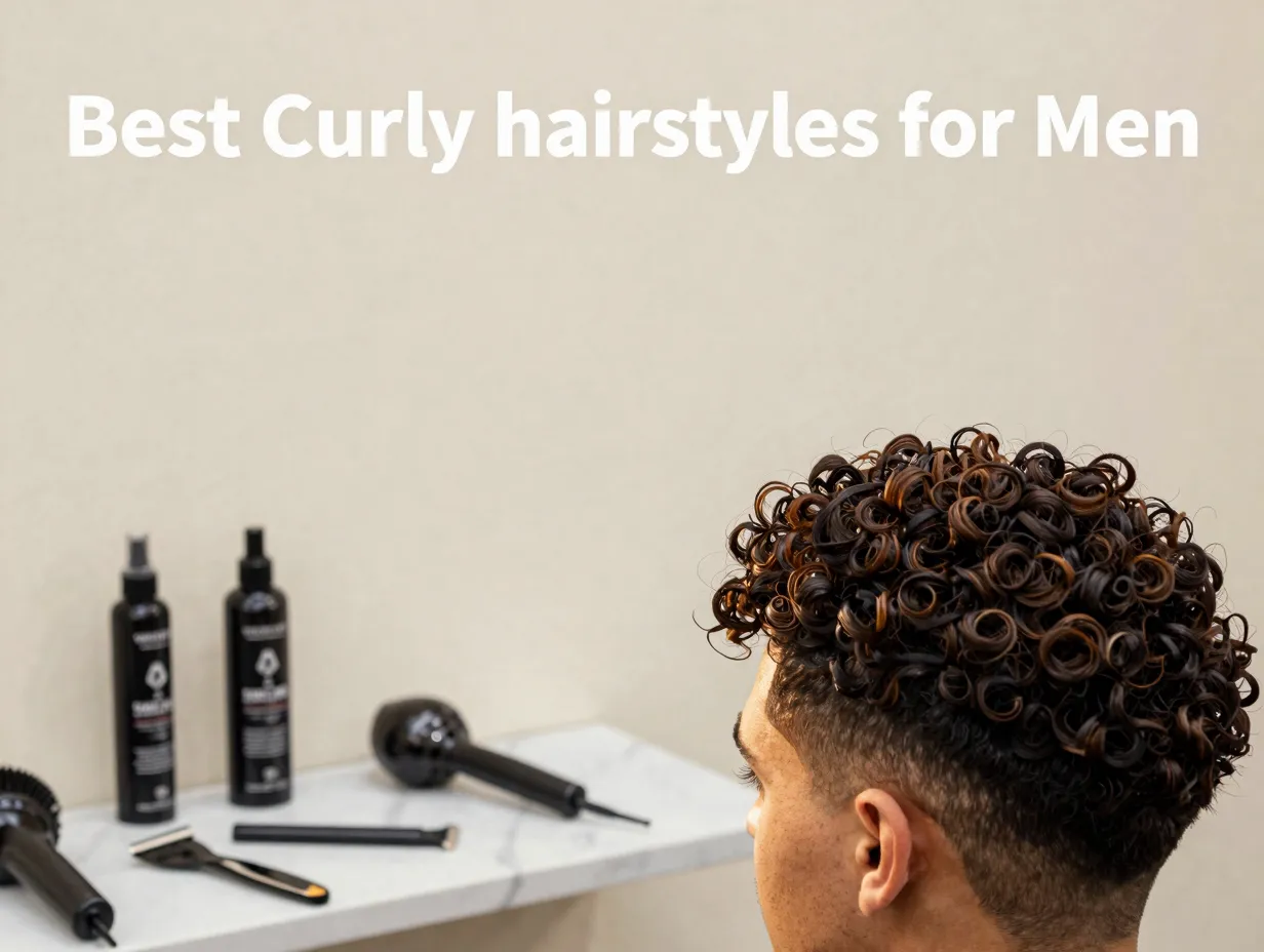 Modern barber tools tapered curls natural texture styling product man grooming