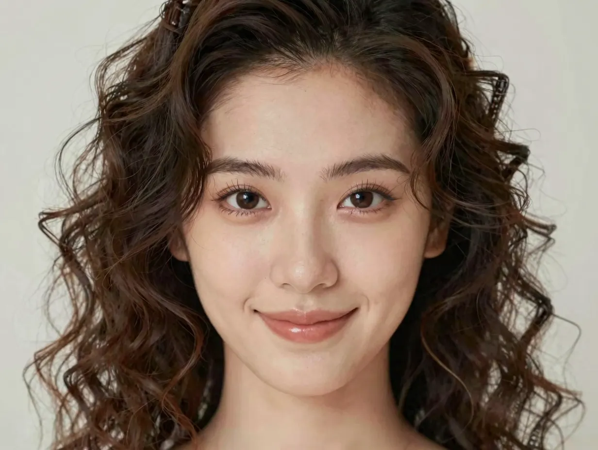 Loose curls with delicate face framing tendrils for heart shaped face