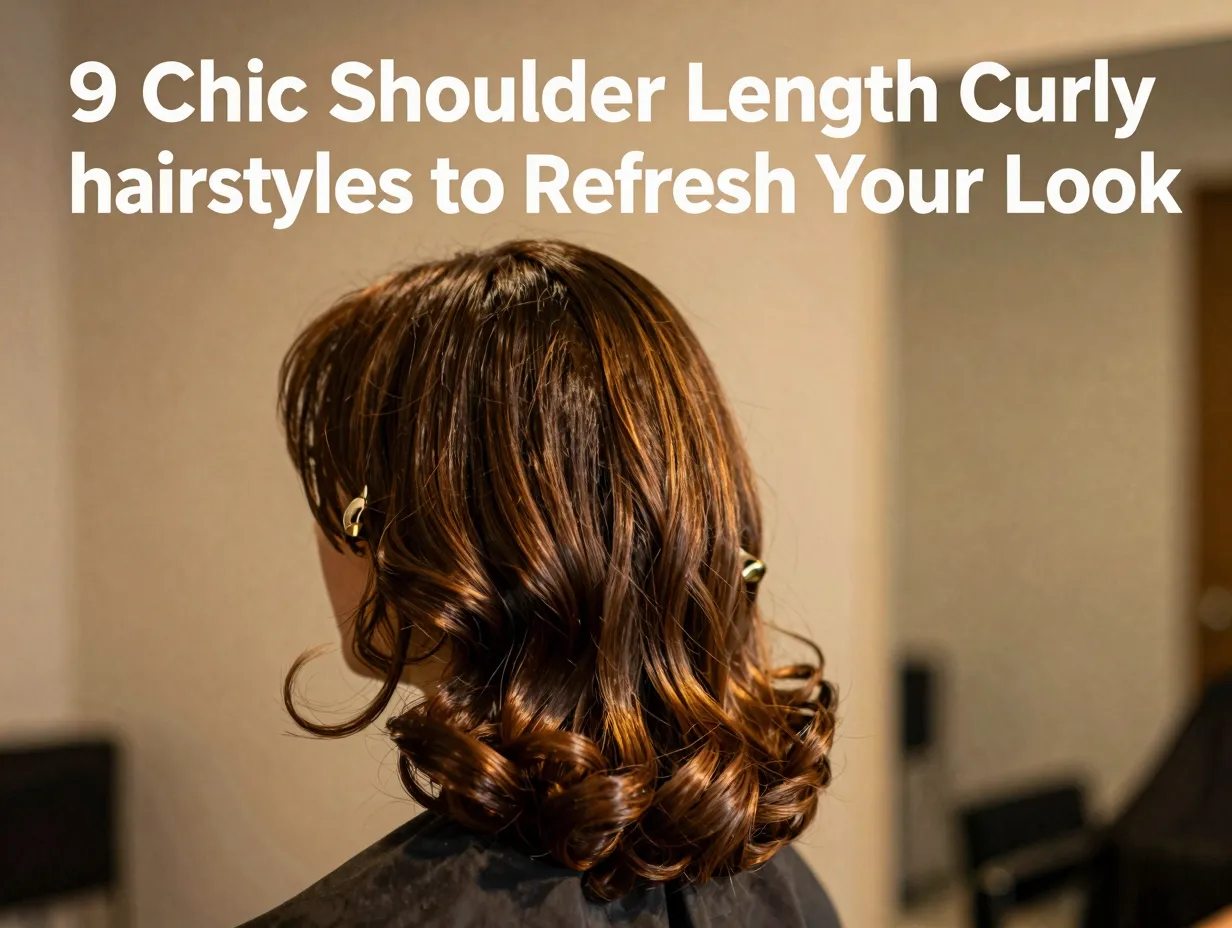 Brunette ringlet golden light hair clip chic refresh stylish