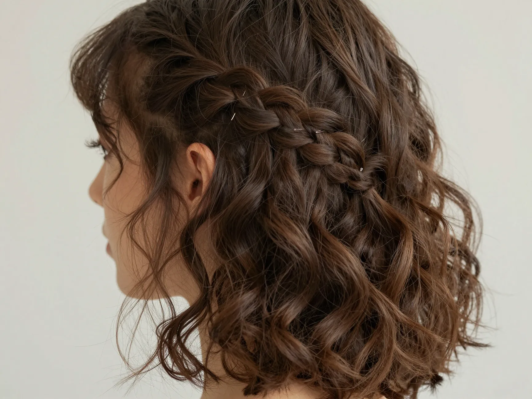 Side braid accent french braid hairline asymmetrical romantic effortless detail