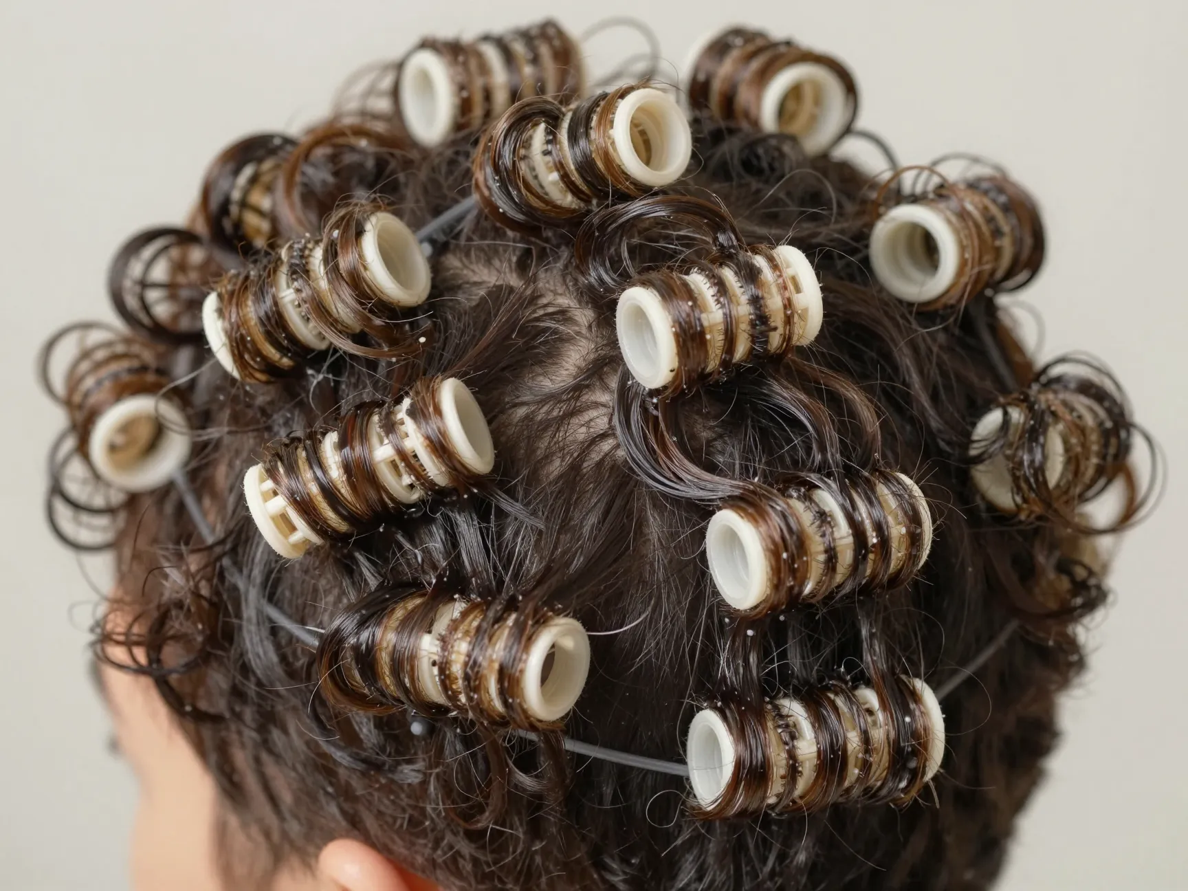 Flexi rod curls heat free spirals on short hair small rod size