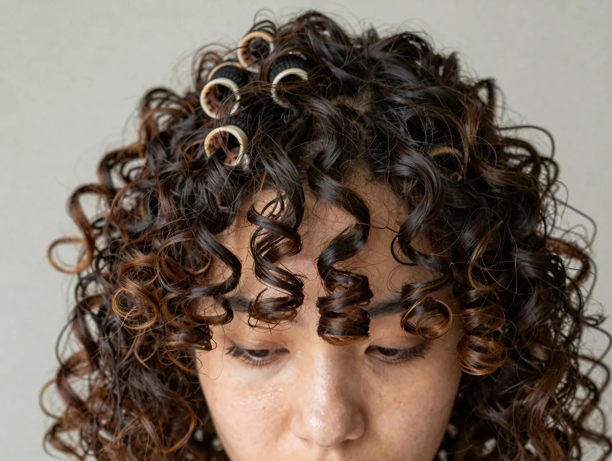 Flexi rod set damp hair spiral curls overnight air dry