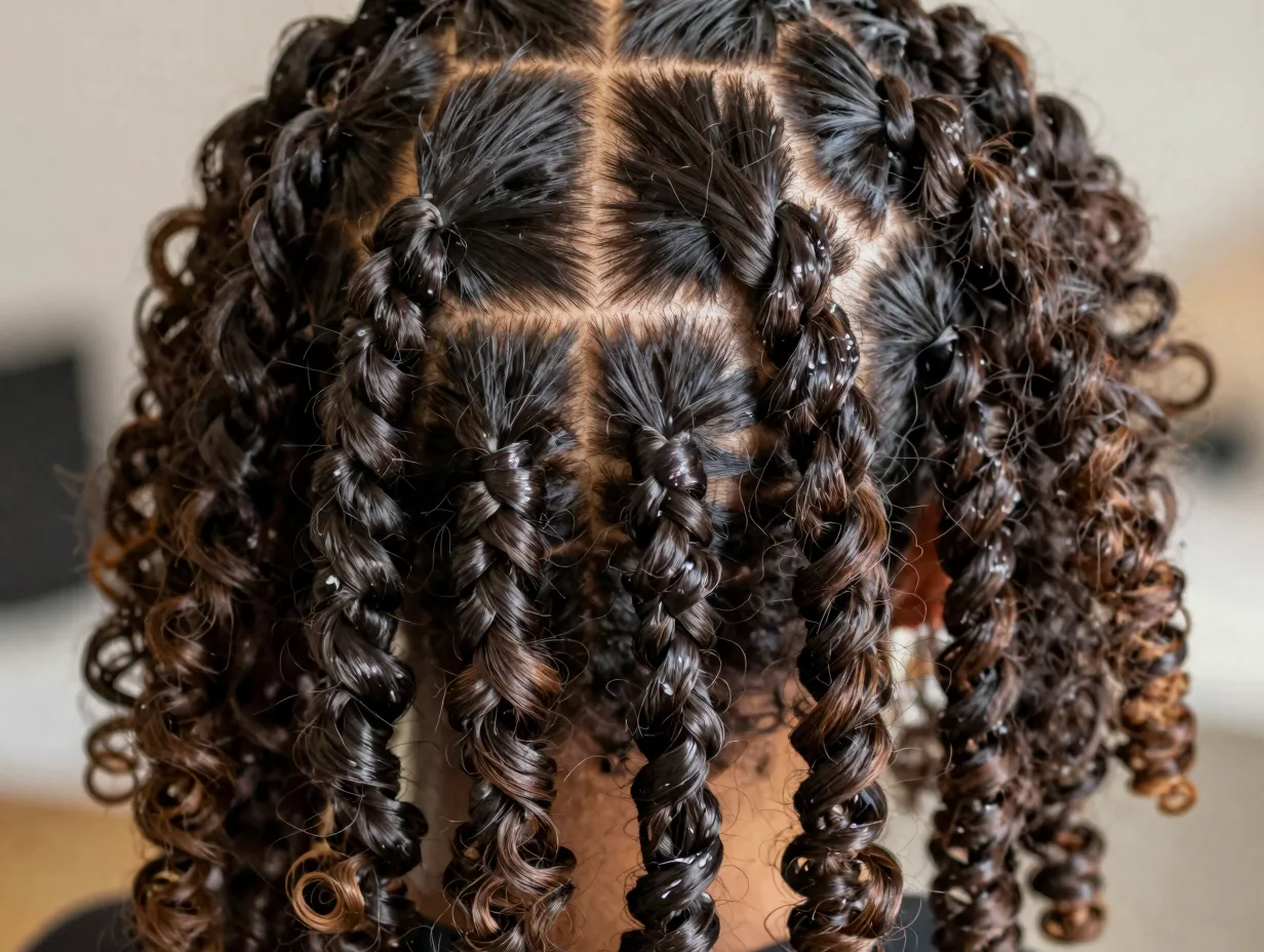 Protective twists curl cream gel sectioned twists root to tip