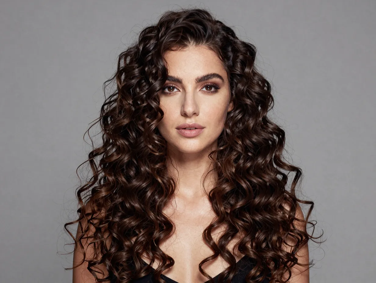 Long layered curls face framing pieces universally flattering style
