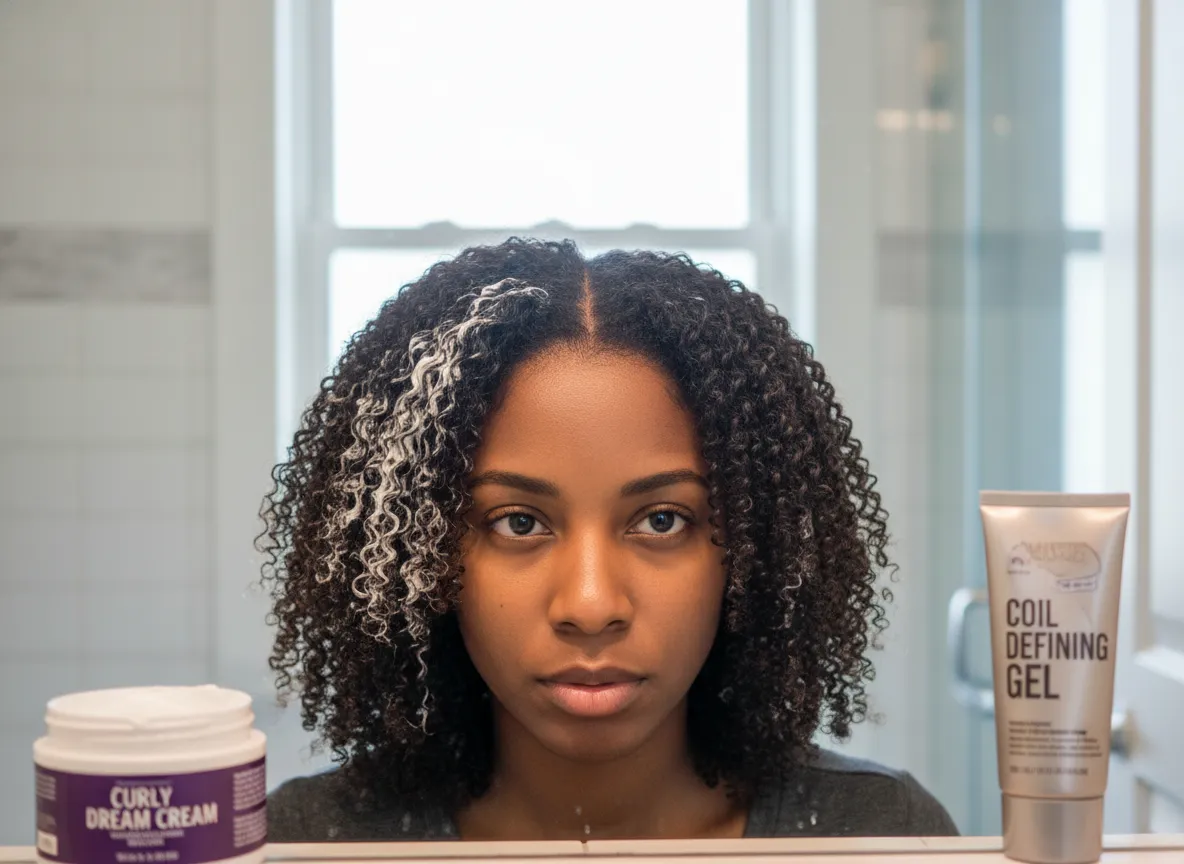Sectional styling for mixed curl patterns on a single head of hair