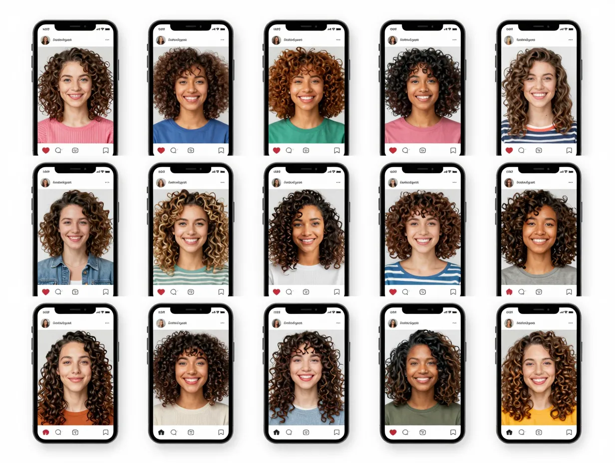 Community collage featuring diverse curl transformations and challenges