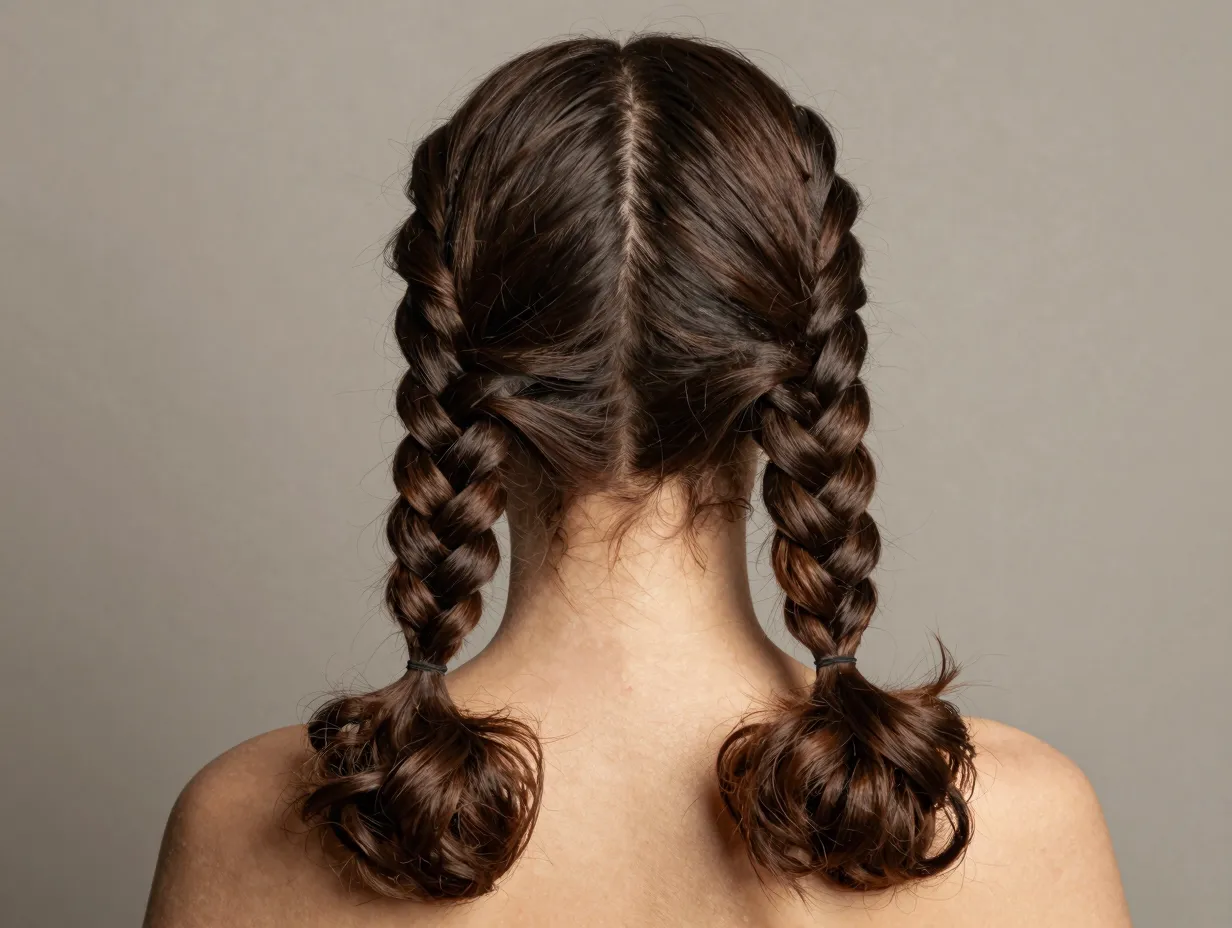Two jumbo loose braids large sections relaxed roots