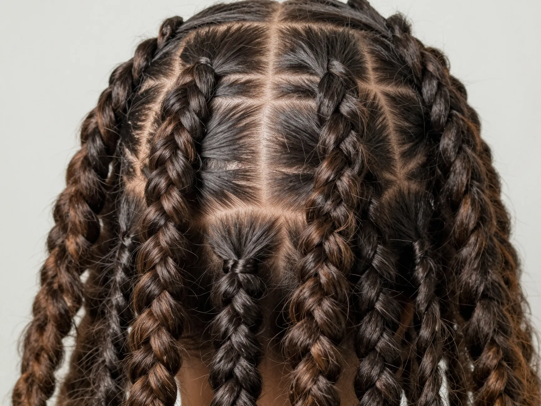 Jumbo box braids large parts loosely added extensions