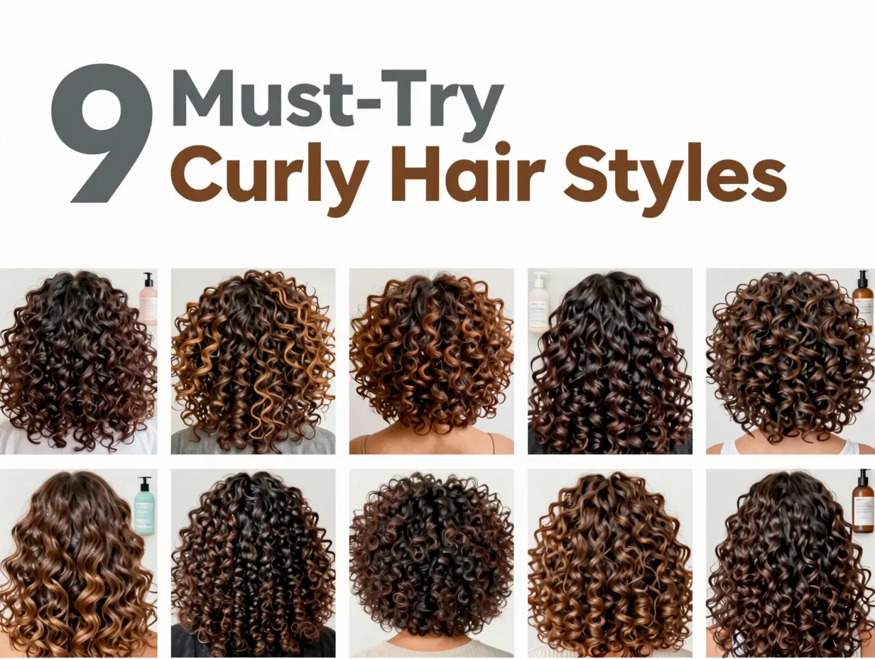 Nine curly hair style swatches grid products beauty cover