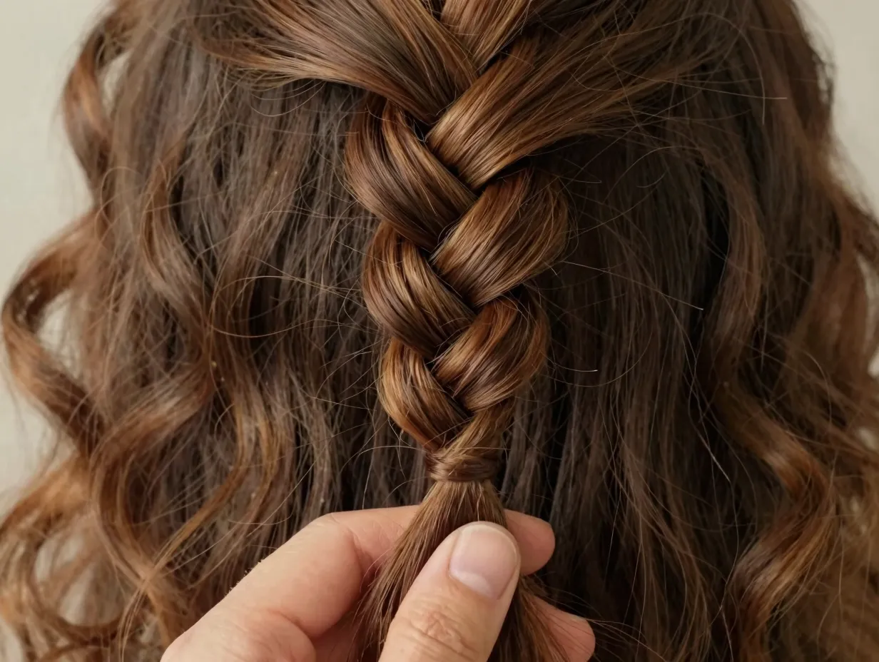 Defined twist out style revealing elongated curls on medium hair