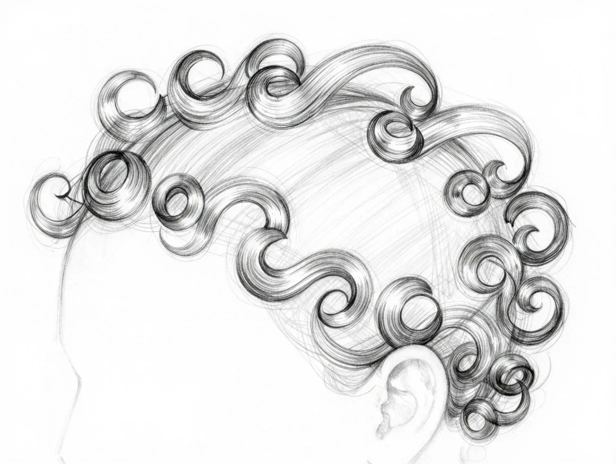 Pencil sketch of s curves and c curves following flow within boundary