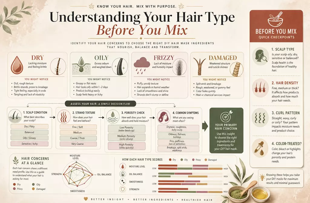 Diy hair masks understanding your hair type infographic