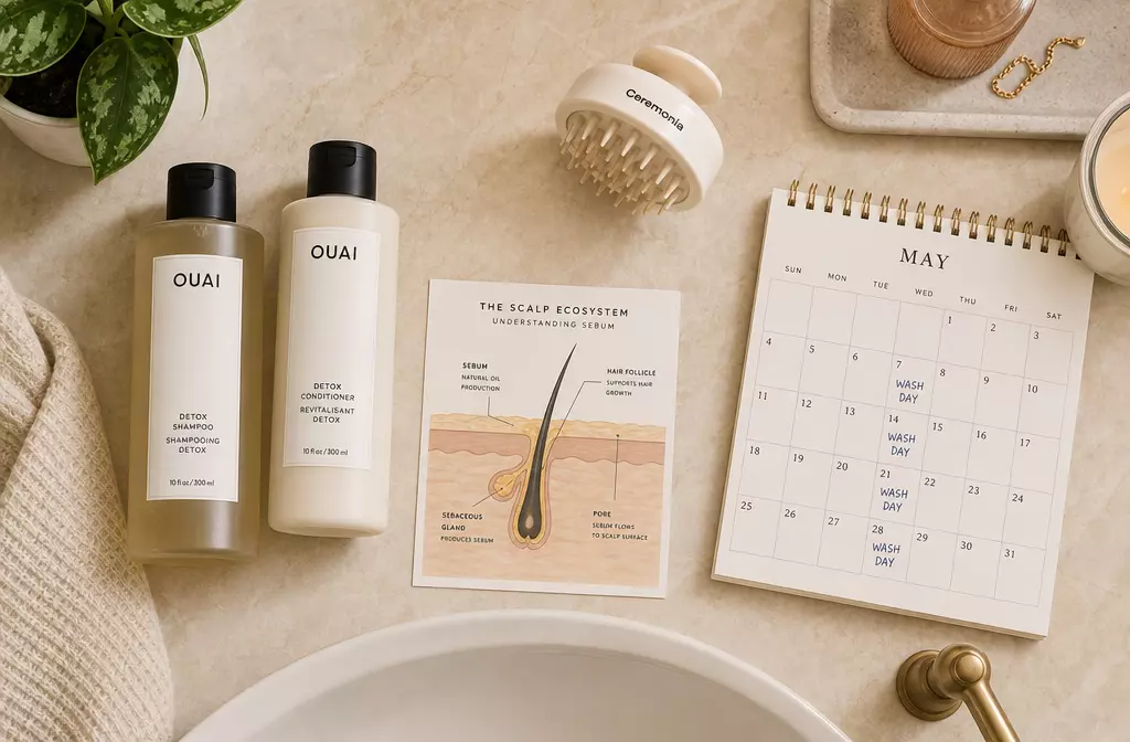 Hair wash frequency schedule shampoo conditioner scalp brush