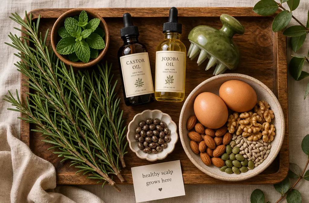 Natural scalp health ingredients rosemary castor oil biotin