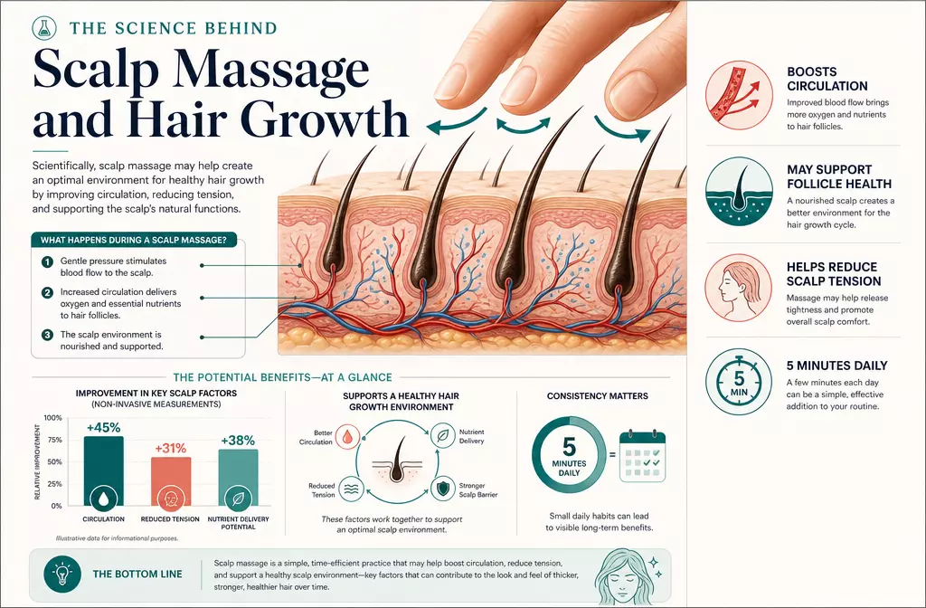 Scalp massage science hair growth blood flow stimulation