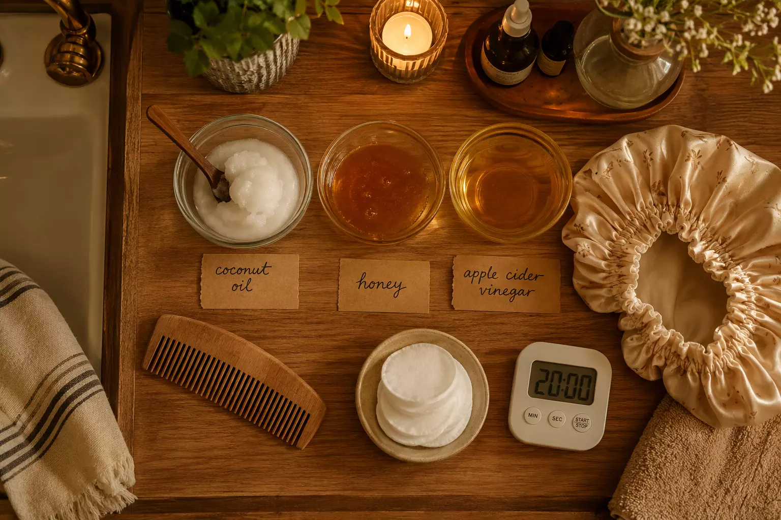 Diy hair dye removal station top down warm lifestyle