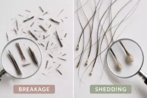 Read more about the article How to Identify and Treat Hair Breakage vs. Hair Shedding