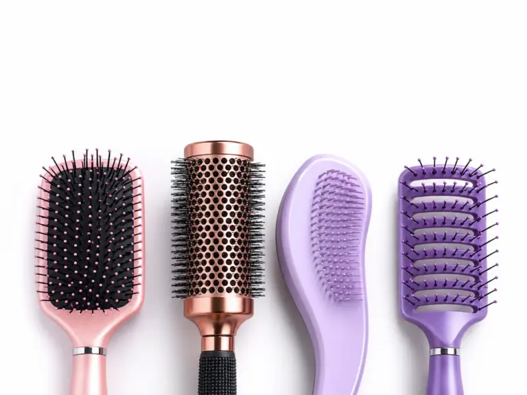 Featured Perfect Hair Brush Finder Flat Lay Paddle Round Bristle Detangling