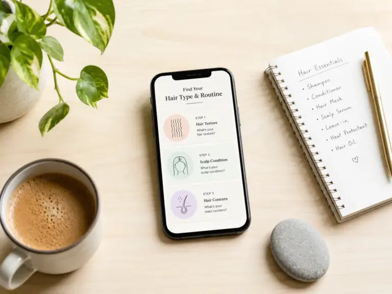 Featured Personalized Hair Routine Finder Quiz Phone Notepad Stone