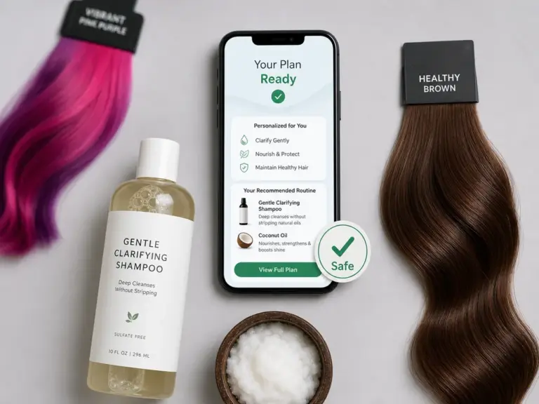Featured Smartphone Personalized Plan Safe Hair Dye Removal Flat Lay