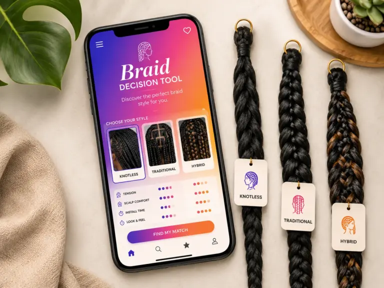 Featured Smartphone With Braid Tool Interface Three Braid Samples Flat Lay